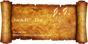 Jankó Ila névjegykártya